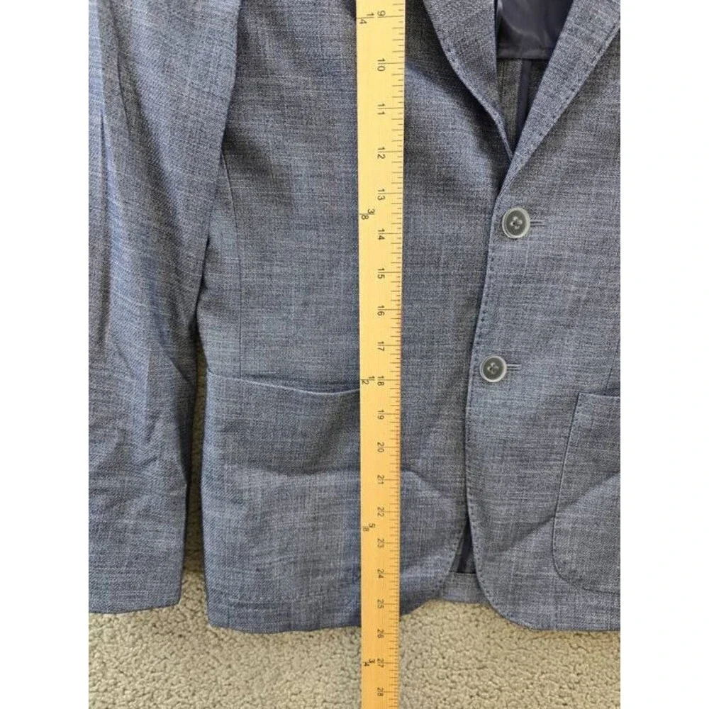 Calvin Klein Solid Slim-Fit Soft Sport Coat Men's 36S Blue Long Sleeve